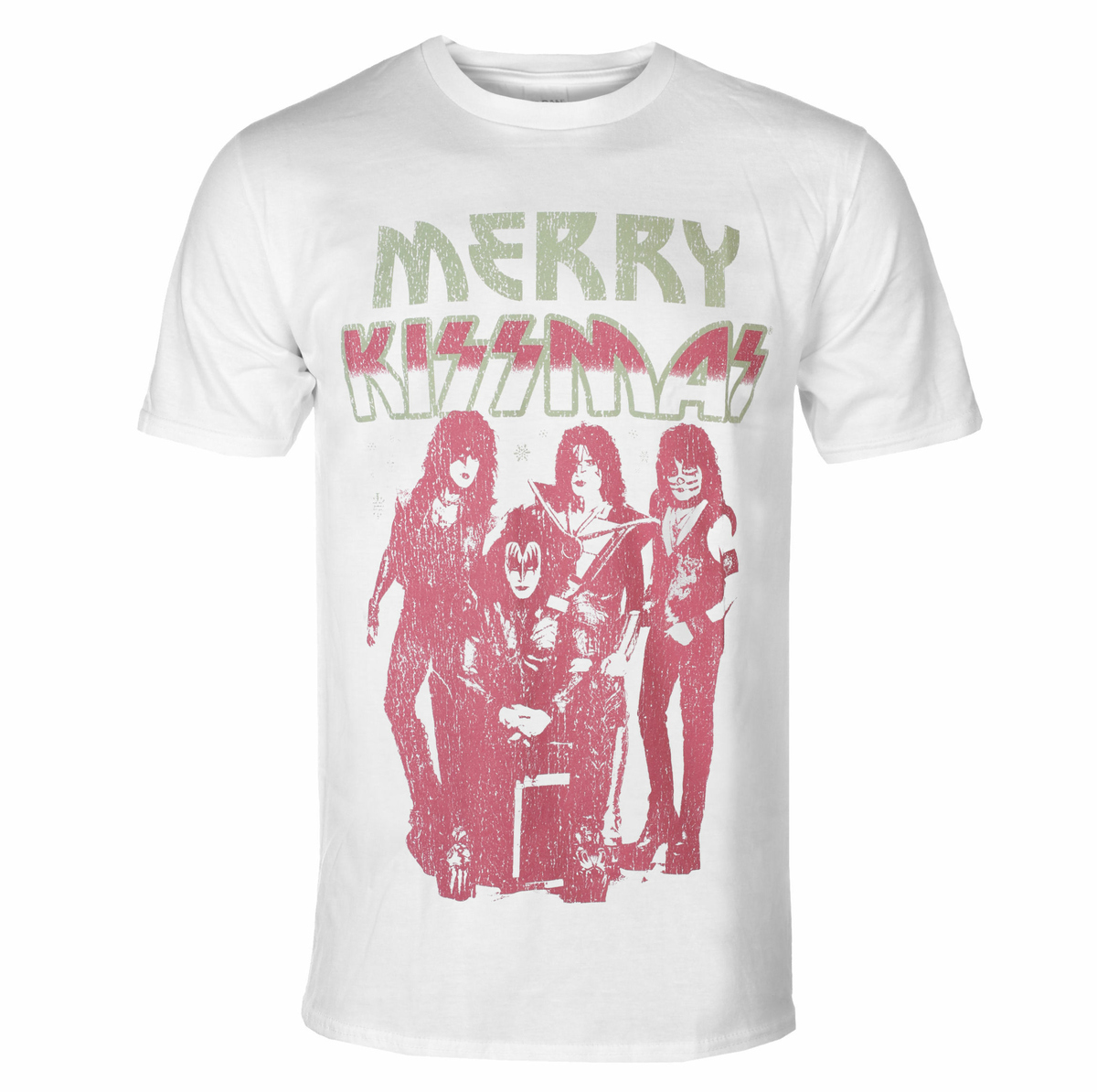 camiseta para hombre Kiss - Merry Kissmass - BLANCO - ROCK OFF L